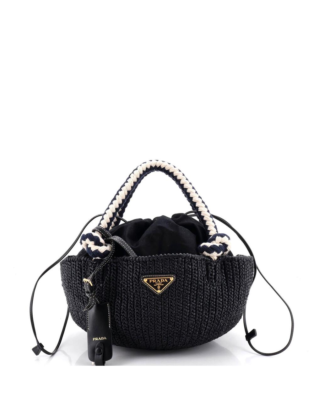 Prada Basket Tote Crochet Raffia Small #342491P18B